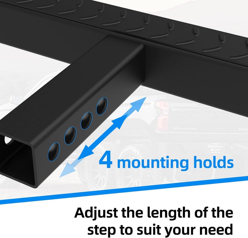 Qualward Hitch Step for 2 Inch Receiver, Steel Trailer Step with Non-Slip and Rust Towing Bumper Guard for Most Car SUV Truck Pickup, 500LBS Max Load - Image 2
